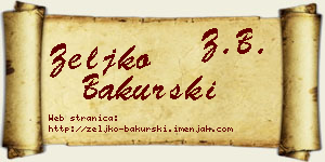 Željko Bakurski vizit kartica